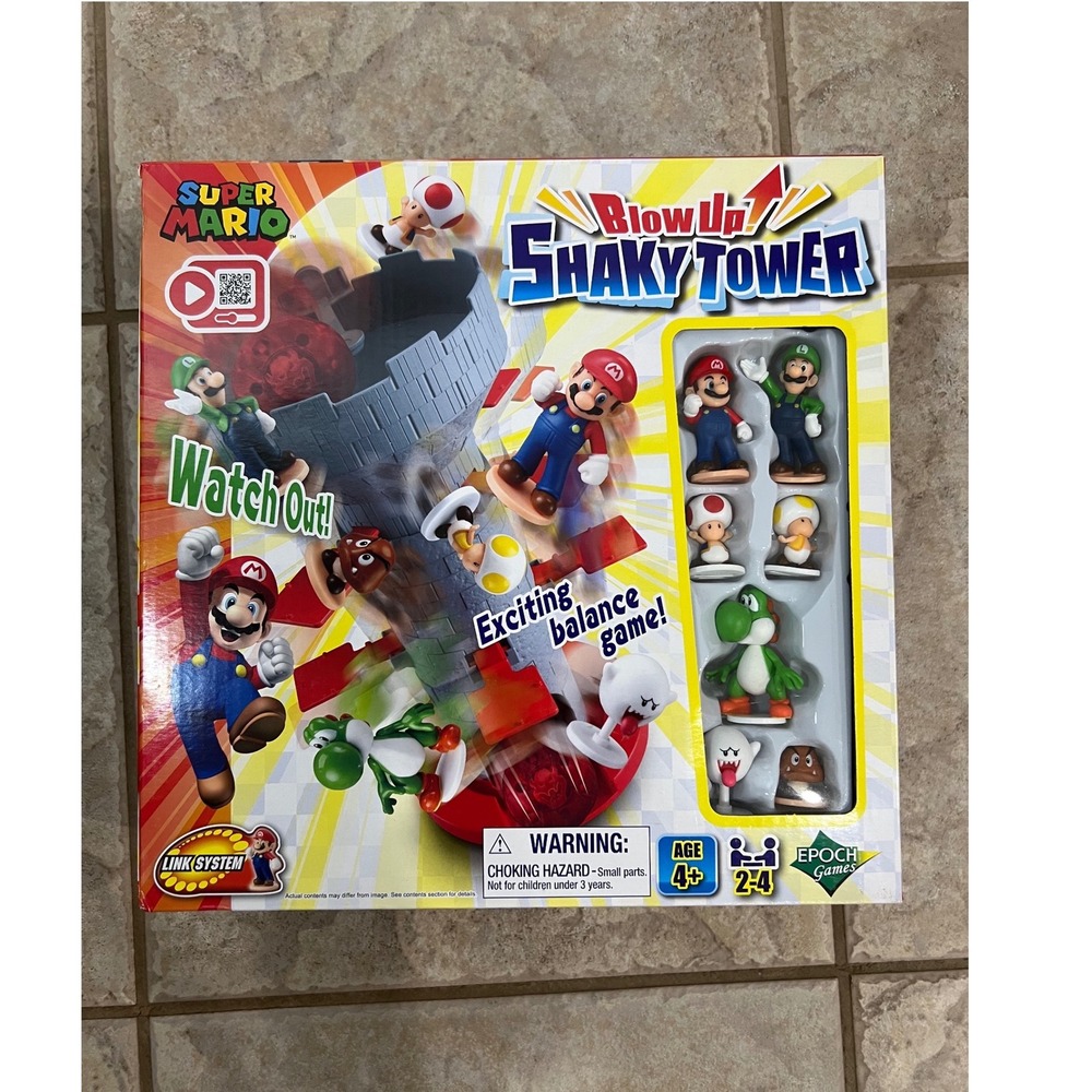 Super Mario Blow Up Shaky Tower Balance Game Epoch Games 7 Figures 7356